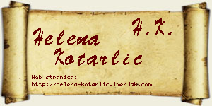 Helena Kotarlić vizit kartica